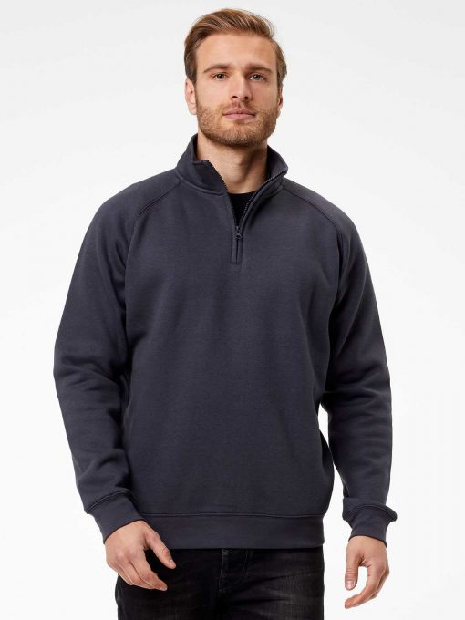Felpa Basic Con Mezza Zip
