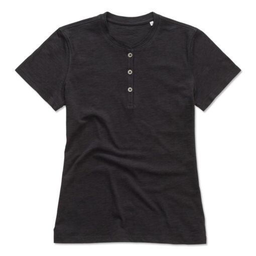 T-shirt Donna con Bottoni M/Corta - immagine 2