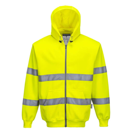 Felpa Full Zip & Cappuccio Hi Vis