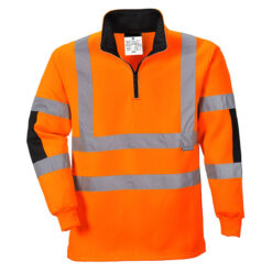 Felpa Top Hi-Vis con Mezza Zip